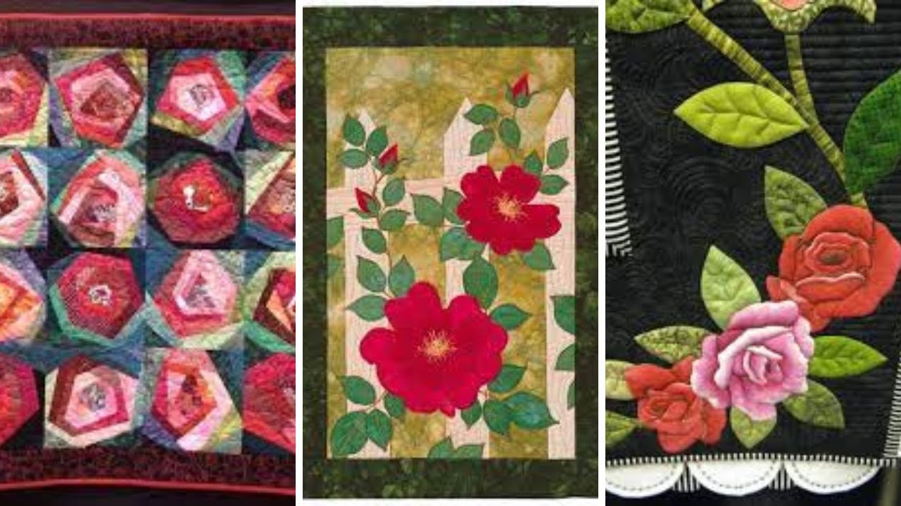 Very attractive and lovely patchwork rose quilt block pattern.ideas #quilting #trending #handmade