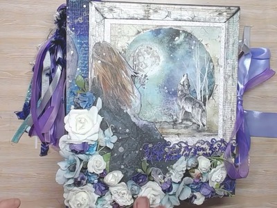 Walkthrough of Stamperia Cosmos Mini Scrap Album inspired by @scrapqueen #papercraft #minialbum