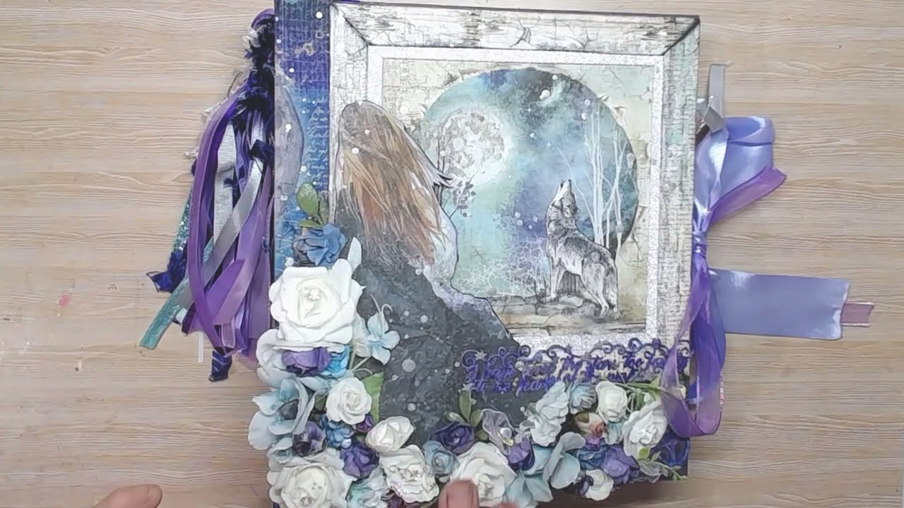 Walkthrough of Stamperia Cosmos Mini Scrap Album inspired by @scrapqueen #papercraft #minialbum