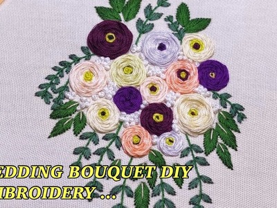 WEDDING BOUQUET DIY EMBROIDERY KIT CUSTOM WEDDING FLOWERS…