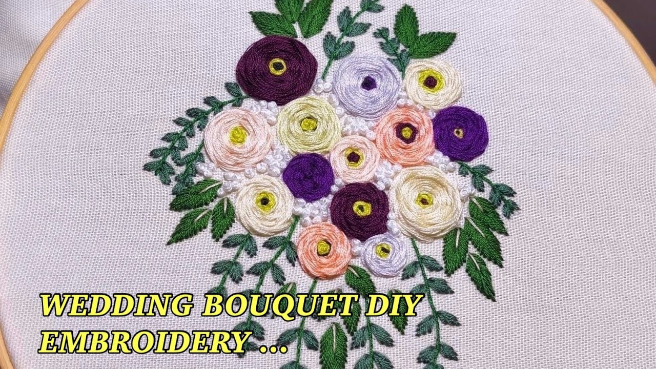 WEDDING BOUQUET DIY EMBROIDERY KIT CUSTOM WEDDING FLOWERS…