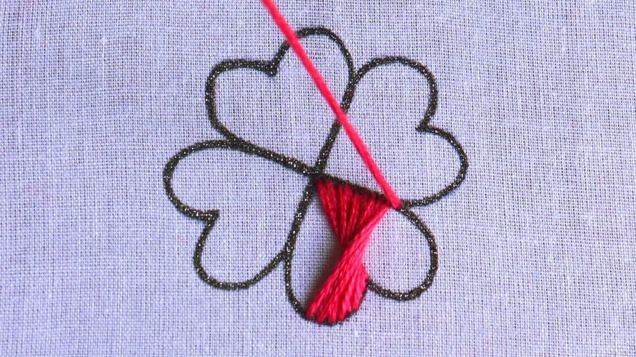 3D Flower Embroidery Design with Butterfly Stitch | Hand Embroidery