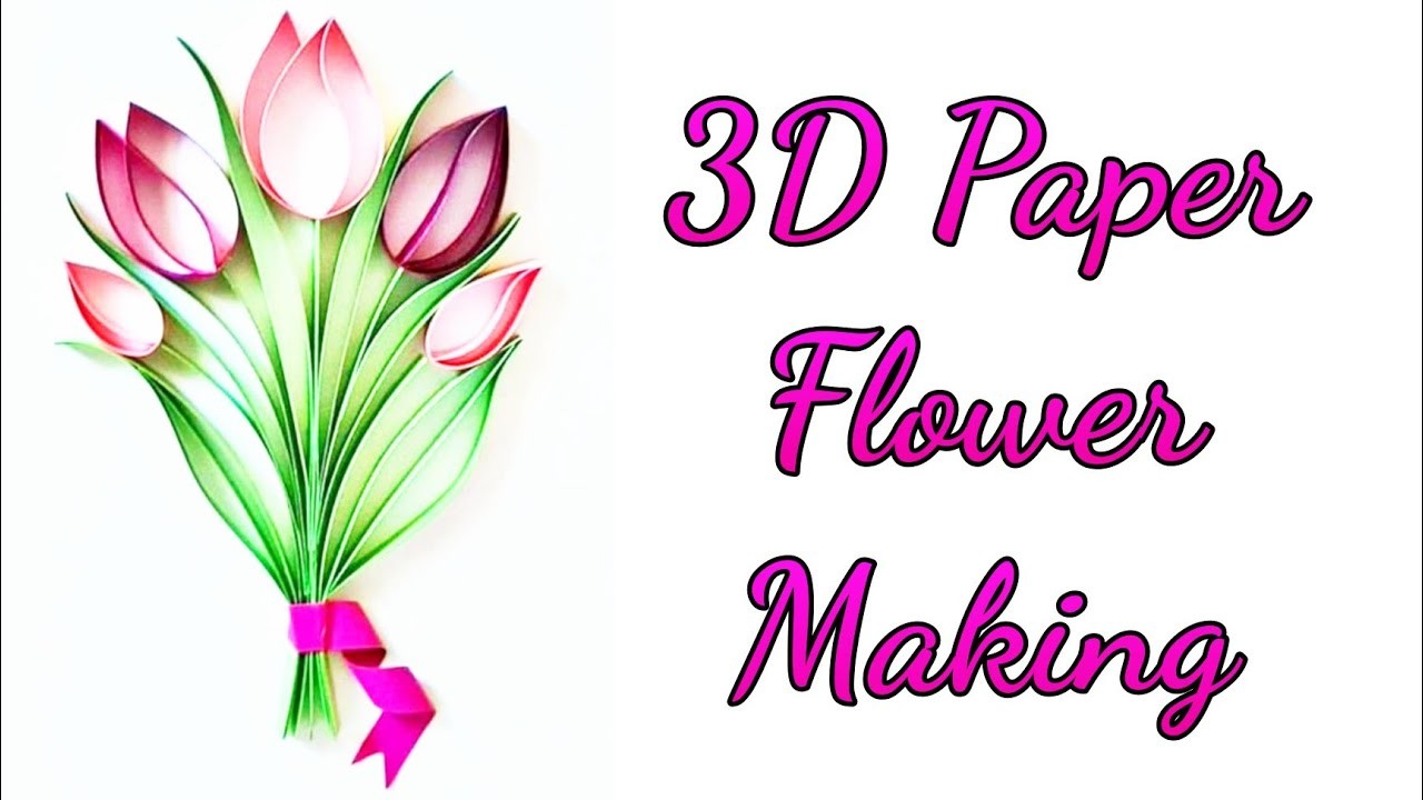 3D Paper Flower Making || Paper Flower Making || Paper Flower Bouquet Making || New Crafts 2023