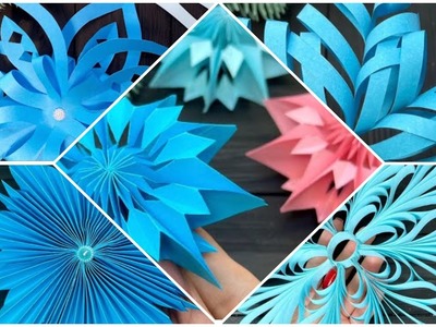 5 IDEAS ❄️ 3D Paper Snowflakes ❄️ Christmas Paper Craft