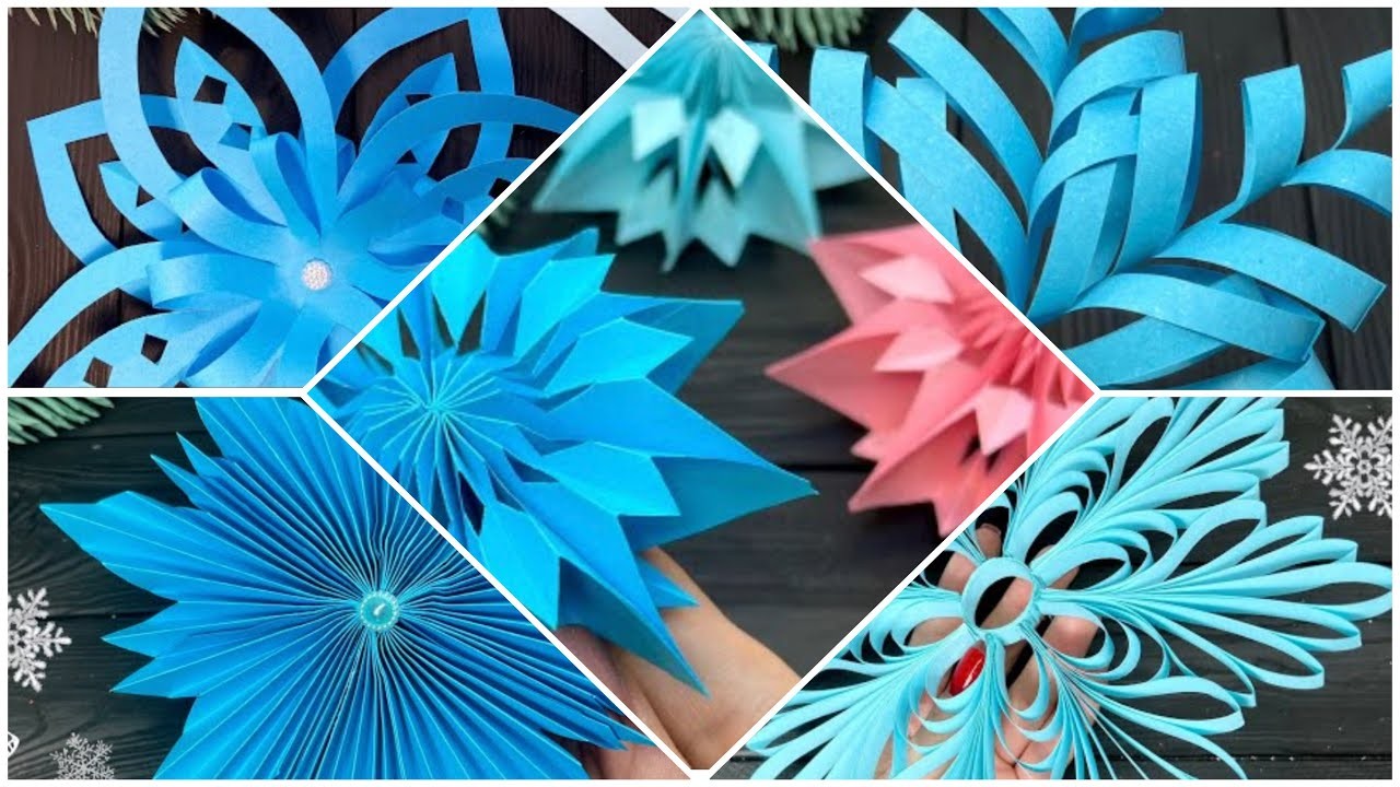 5 IDEAS ❄️ 3D Paper Snowflakes ❄️ Christmas Paper Craft