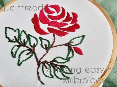 Amazing easy hand embroidery rose ???? flower