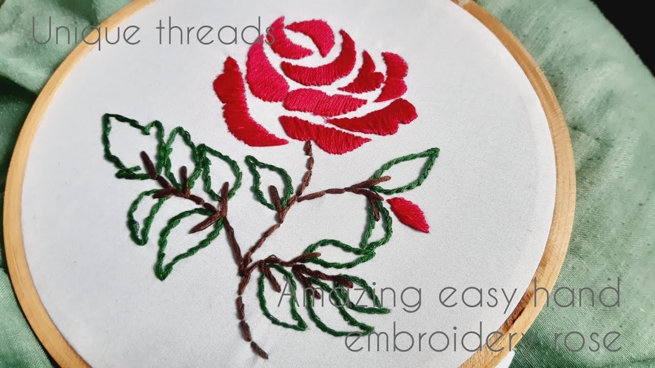 Amazing easy hand embroidery rose ???? flower