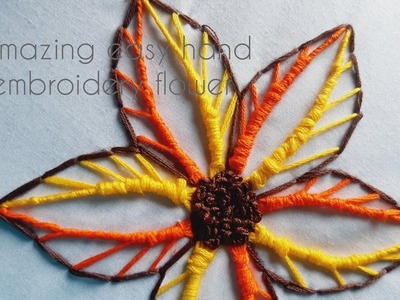 Amazing easy hand embroidery flower ????