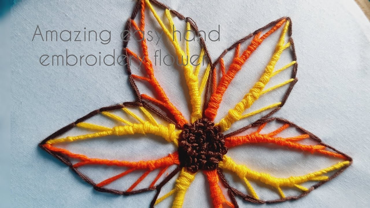 Amazing easy hand embroidery flower ????