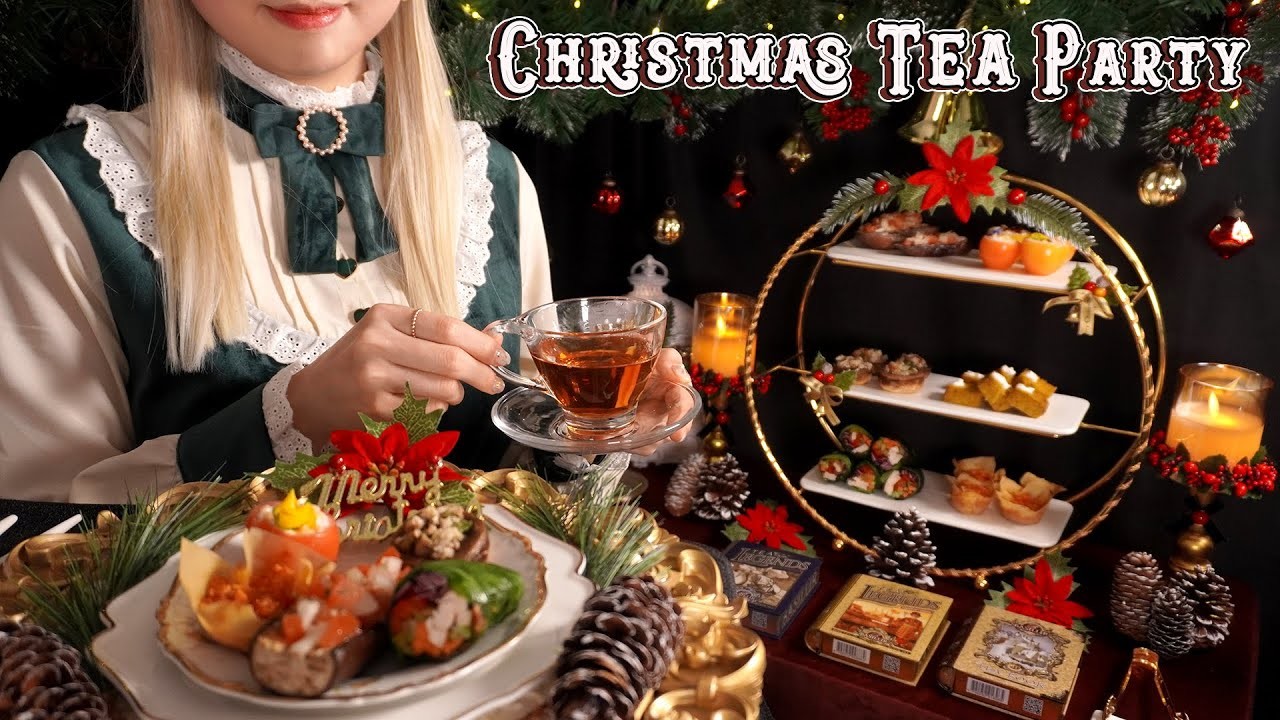 ASMR Christmas Tea Party????Dieting Tea Foods