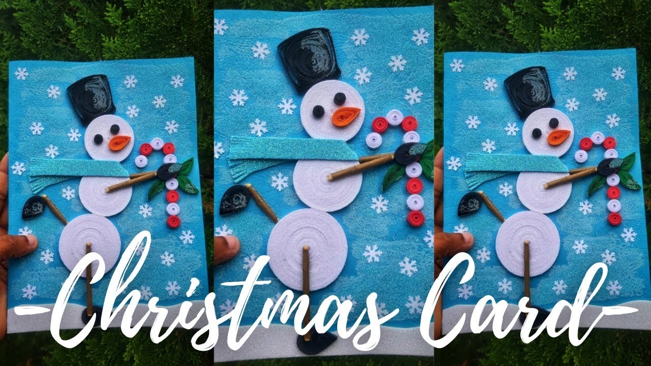 Christmas dancing snowman Card making ????⛄???? | Paper quilling card ideas for beginners