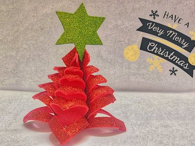 Christmas tree with glitter foam | How to make christmas tree | Christmas crafts