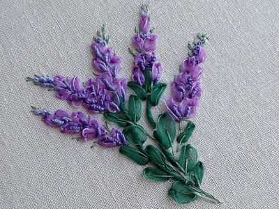 Cute Bouquet of lavender Hand Embroidery Ribbons end threads