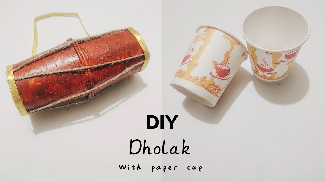 DIY musical instrument | Paper cup dholak musical instrument | Origami paper crafts | School crafts