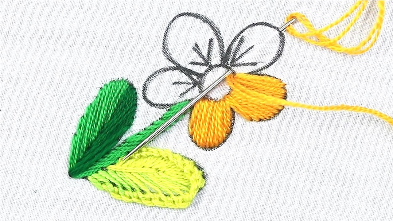 Easy and creative multi layered stitch hand embroidery design tutorial |step by step stitching class