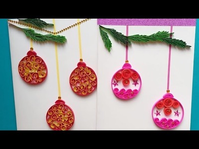 Easy ideas to make Quilling Christmas cards| #quilling #quillingchristmascards