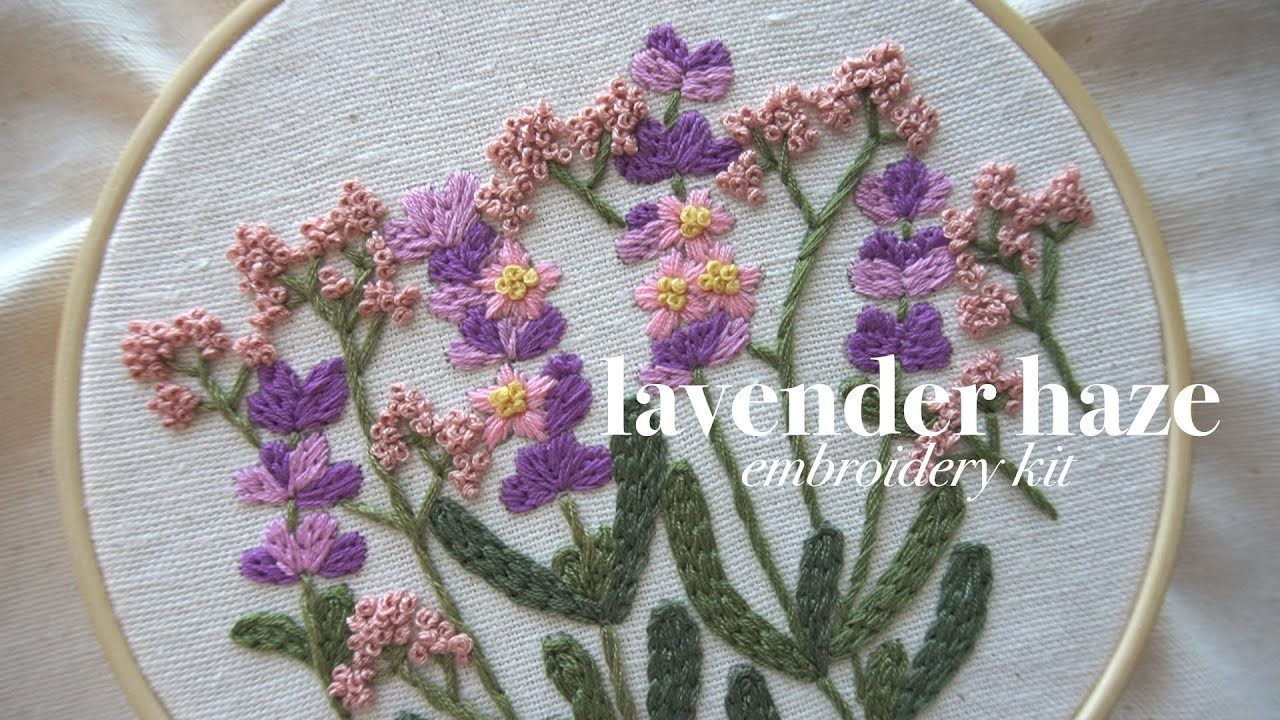 Easy Lavender Haze embroidery kit from Leisure arts