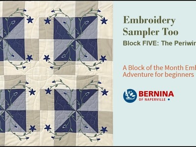 Embroidery Sampler Too: Block 5 the Periwinkle One