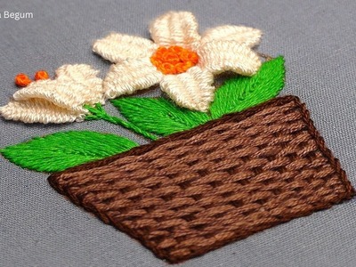 Flower Basket Embroidery, Artificial Hanging Baskets Craft