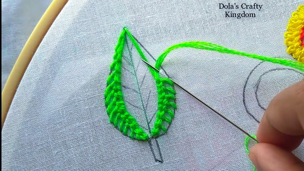 Hand Embroidery Basic Stitch For Beginners, Easy Leaf Hand Embroidery Stitches, Amazing Three Leaf