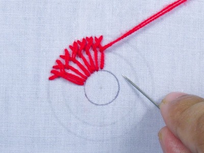 Hand embroidery beautiful circle design stitch needle work, easy circle embroidery design pattern