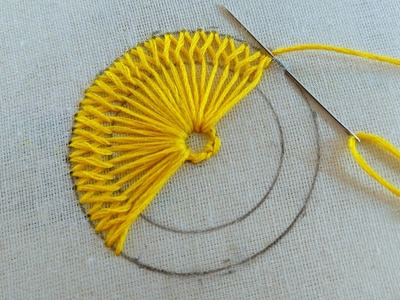 Hand embroidery: beautiful flower design|latest kadhai design