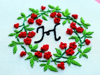 Hand embroidery design with French knot stitch| French knot embroidery