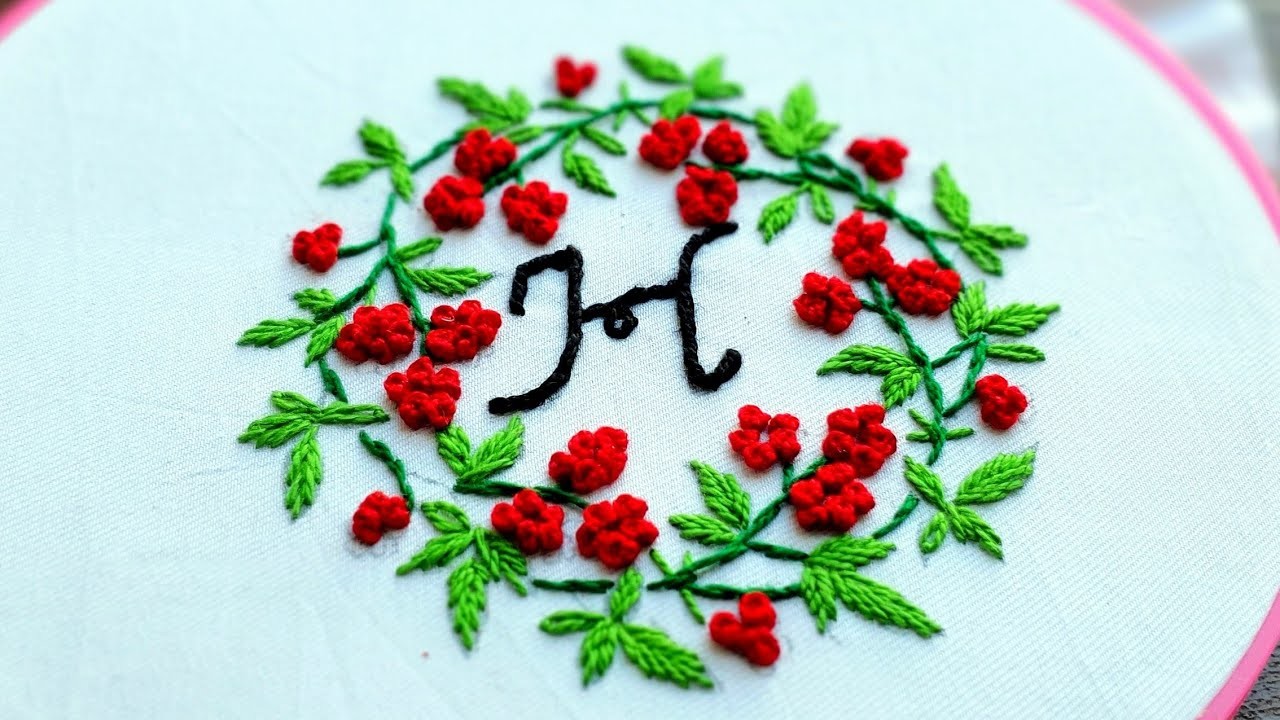 Hand embroidery design with French knot stitch| French knot embroidery