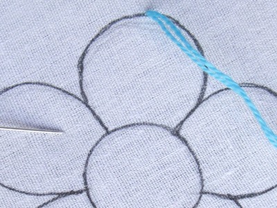Hand embroidery easy floral design with easy cross needle sewing stitch variation