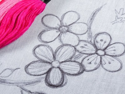 Hand embroidery easy needle art filling beautiful floral design with step by step tutorial