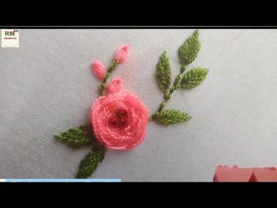 Hand embroidery flower design.embroidery tutorial easy design 2022-11