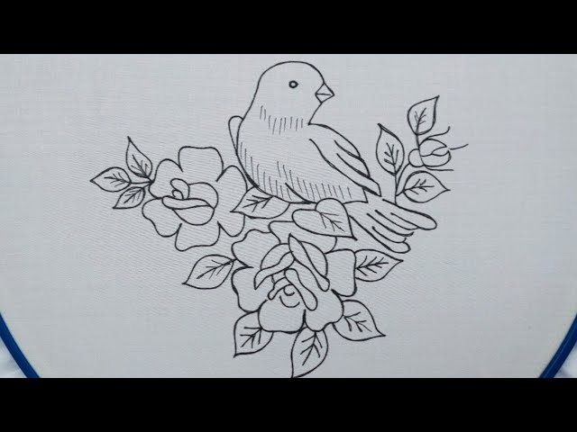 Hand embroidery: How to embroider a bird design? - Bird embroidery for beginners - bordado de aves