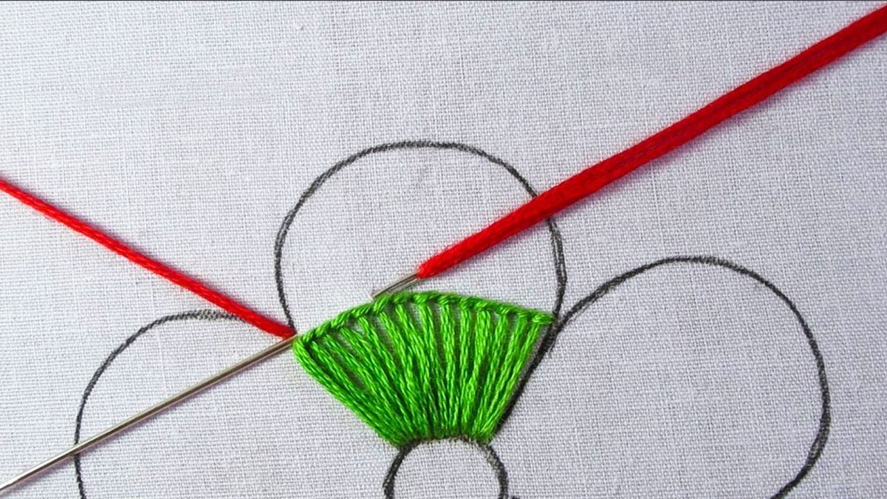 Hand embroidery modern flower embroidery design amazing flower embroidery tutorial for beginners