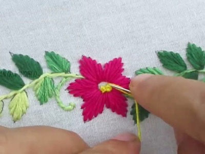Hand Embroidery Super Easy Satin Stitch Border Line Design Simple Floral Border Embroidery