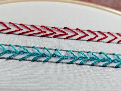 Hand embroidery twisted fly stitches | Twisted Fly Stitch for beginners| Fly stitch