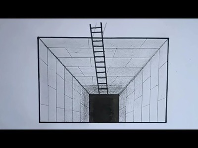 How to Draw on Paper !! 3D Drawing. ladder Drawing in 3D. Art on Paper.