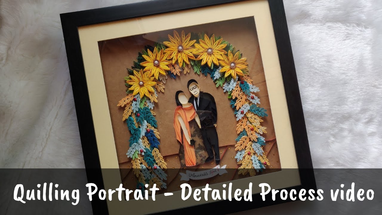 How to make a Quilling Portrait Process video #3 | Quilling Figures | 3D Quilling | Edge Quilling