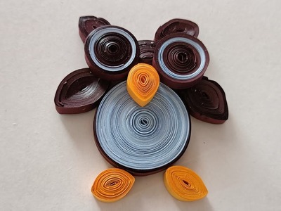 How to make an owl with Quilling strips.paper owl.Quilling OWL
