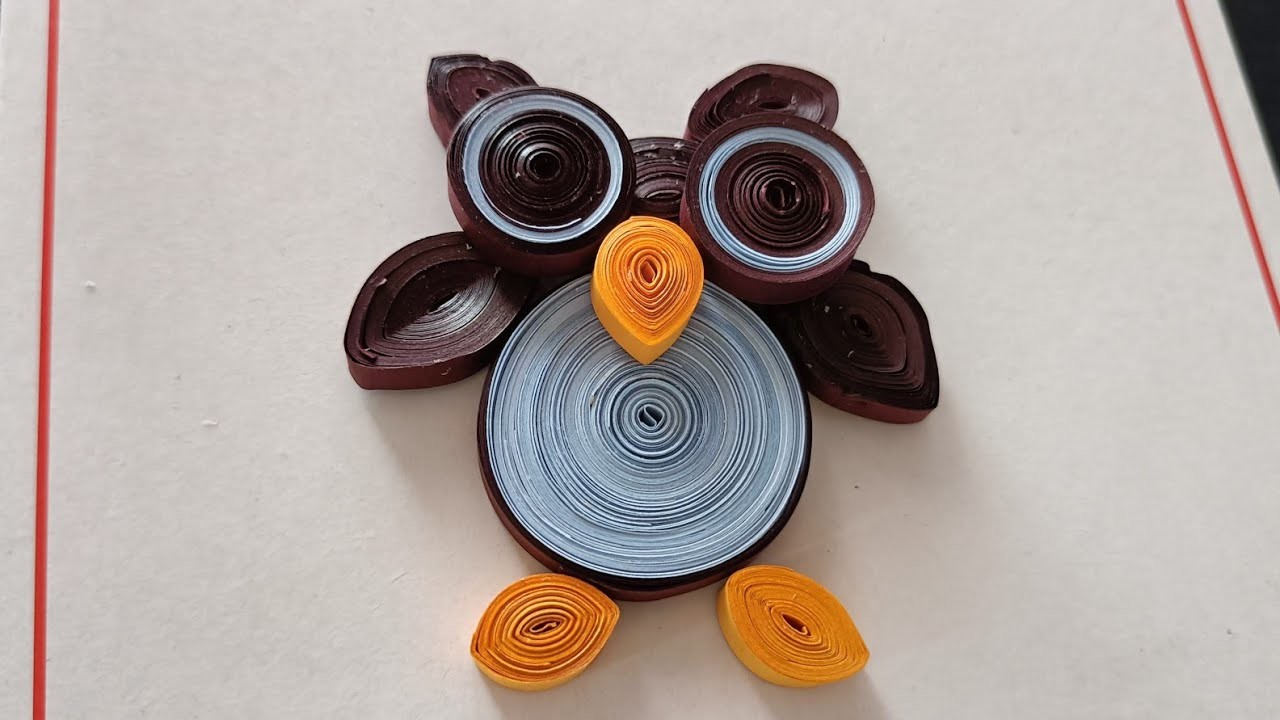 How to make an owl with Quilling strips.paper owl.Quilling OWL