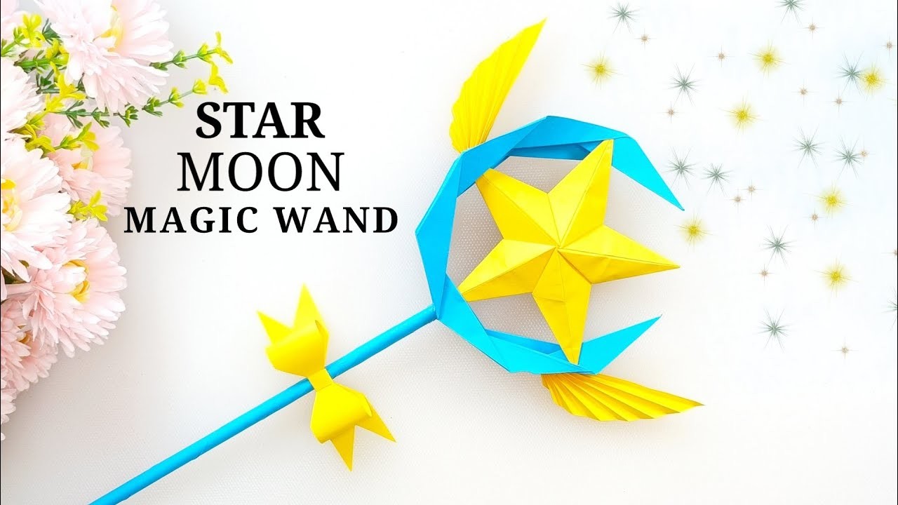 How To Make Easy Paper Star Moon Magic Wand | 3D Magic Wand | Christmas Decoration Paper Crafts