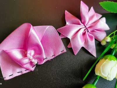 Lovelly!!!????????????Ribbon Flower making 8  | Easy Sewing Hack | Hand Embroidery Flower
