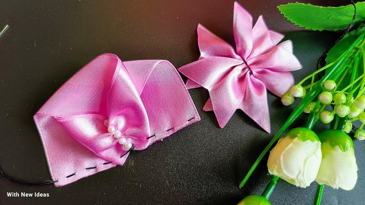 Lovelly!!!????????????Ribbon Flower making 8  | Easy Sewing Hack | Hand Embroidery Flower