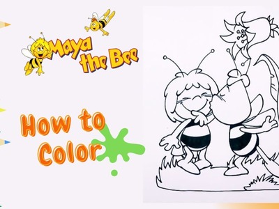Maya the Bee Coloring Page. Cartoon Coloring Page.