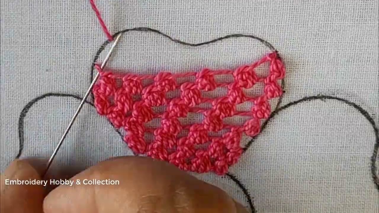 Modern flower hand embroidery tutorial.Needle pount.Bordado fentacia #handembroidery #sewinghacks