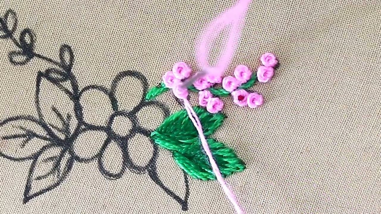 New Needle Point Art Flower Embroidery Pattern made with easy and Simple  stitch flower designs