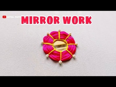 New style circle ⭕ mirror work tutorial ll hand embroidery work with cotton thread ll