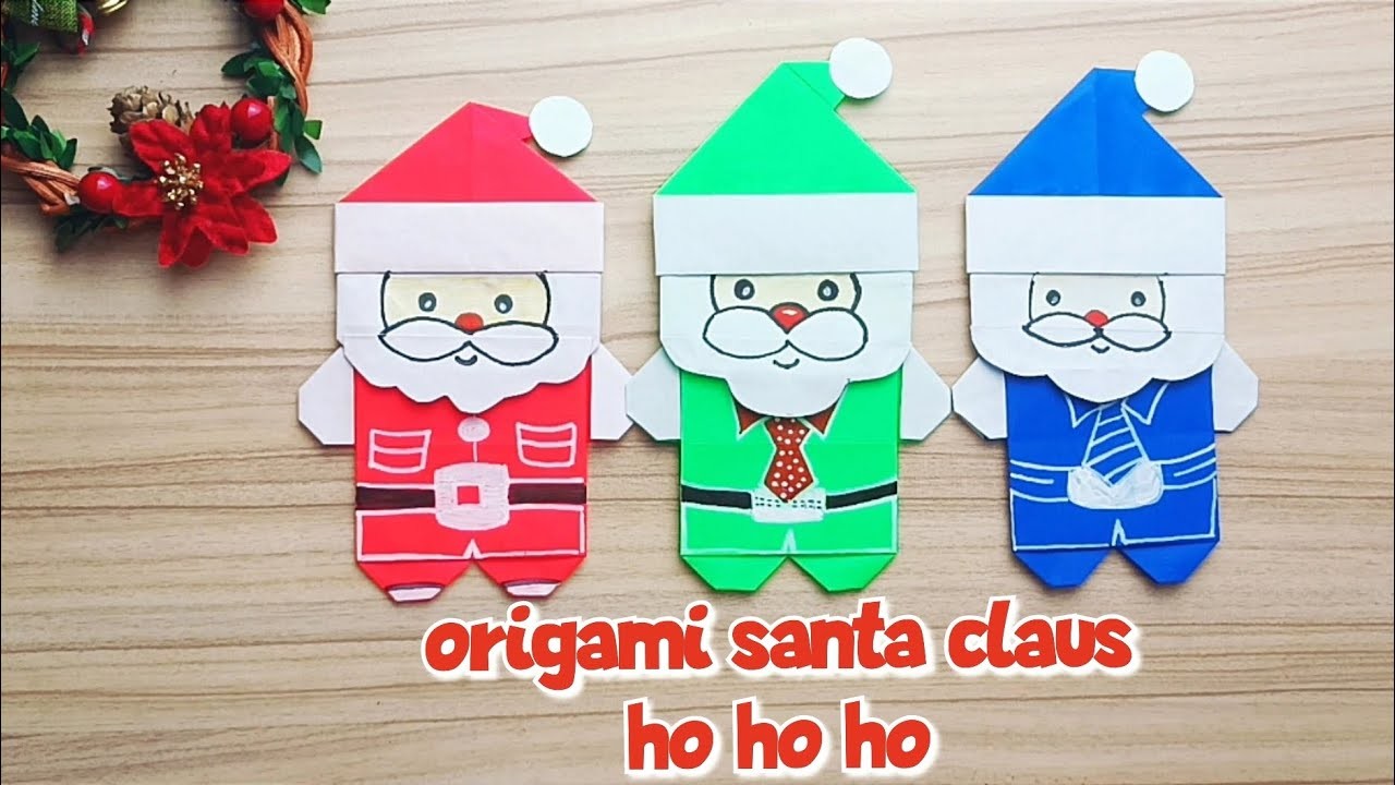 Origami santa claus | christmas edition #origami #christmascraft #christmas #papercraft #drawing