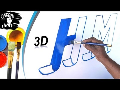Painting Paper Folding Design 3D Lettering Writing Color Shading Realistic Fonts - key of arts