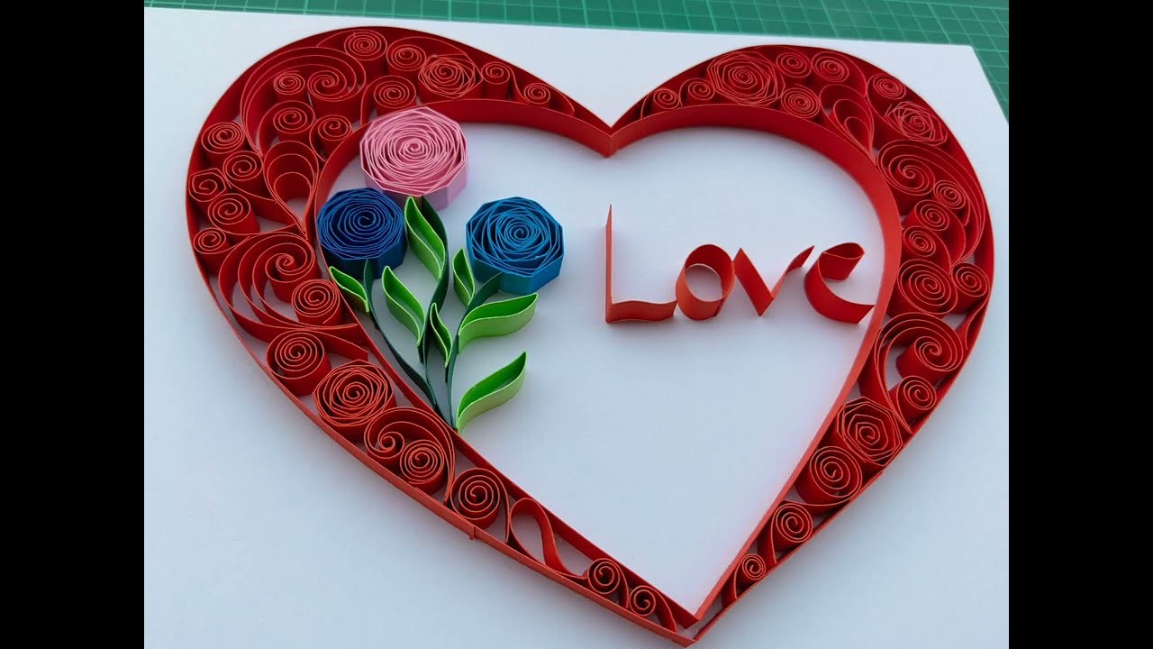 Paper quilling| An Art from Heart ♥ | How to make Valentine card | How to make Quilling card |
