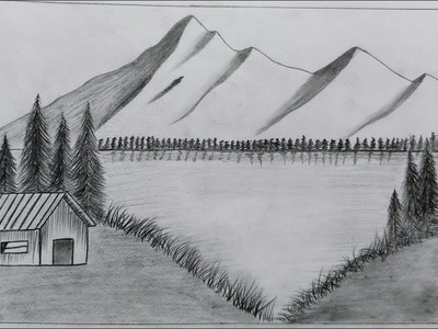 Pencil Drawing landscape beautiful scenery |landscape drawing with pencil ||ArefDrawing